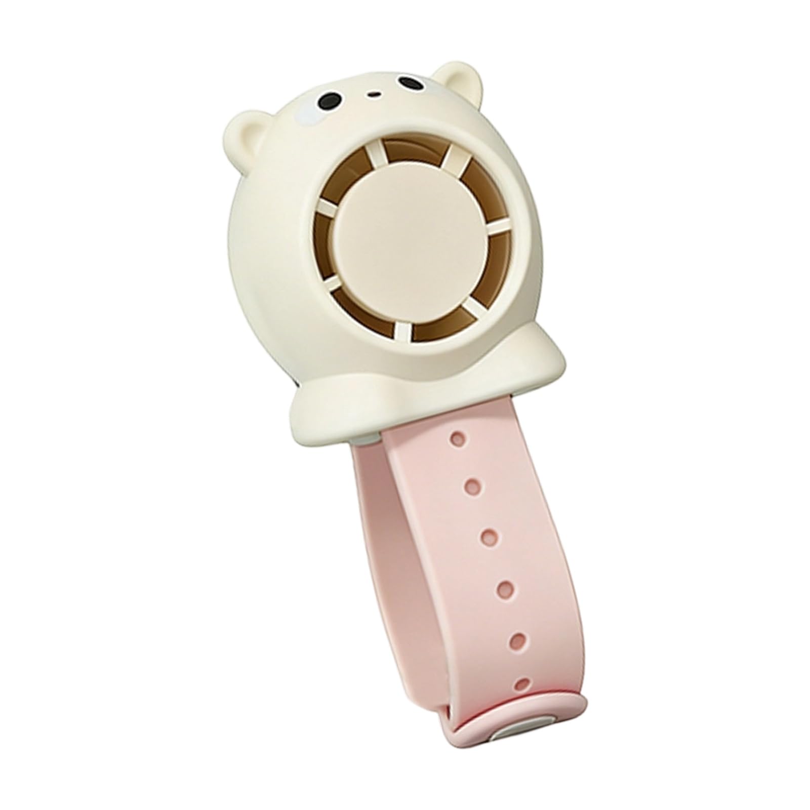 PANGBOER Portable Wristband Fan for Children Noiseless Operate and Soft Silicone Strap Adjustable Airflows Travel Gift Cartoon Wrist Fan