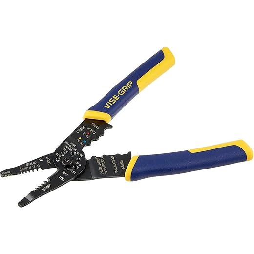 IRWIN VISE-GRIP Wire Stripping Tool / Wire Cutter, 8 inch, Cuts 10-22 AWG, ProTouch Grip (2078309)