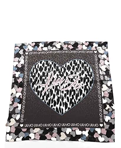 100% poliestere Foulard Liu Jo cuori a stampa cuore nero CS23LJ27 2A3127 T0300 NERO