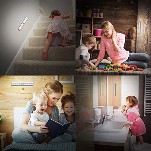 Remote Control Cabinet Lights, OxyLED Dimmable 10-LED Wireless Under Cabinet Lighting, Battery Operated Closet Light, LED Night Light Bar with Magnetic Strip for Closet, Cabinet, Wardrobe (3 Pack)