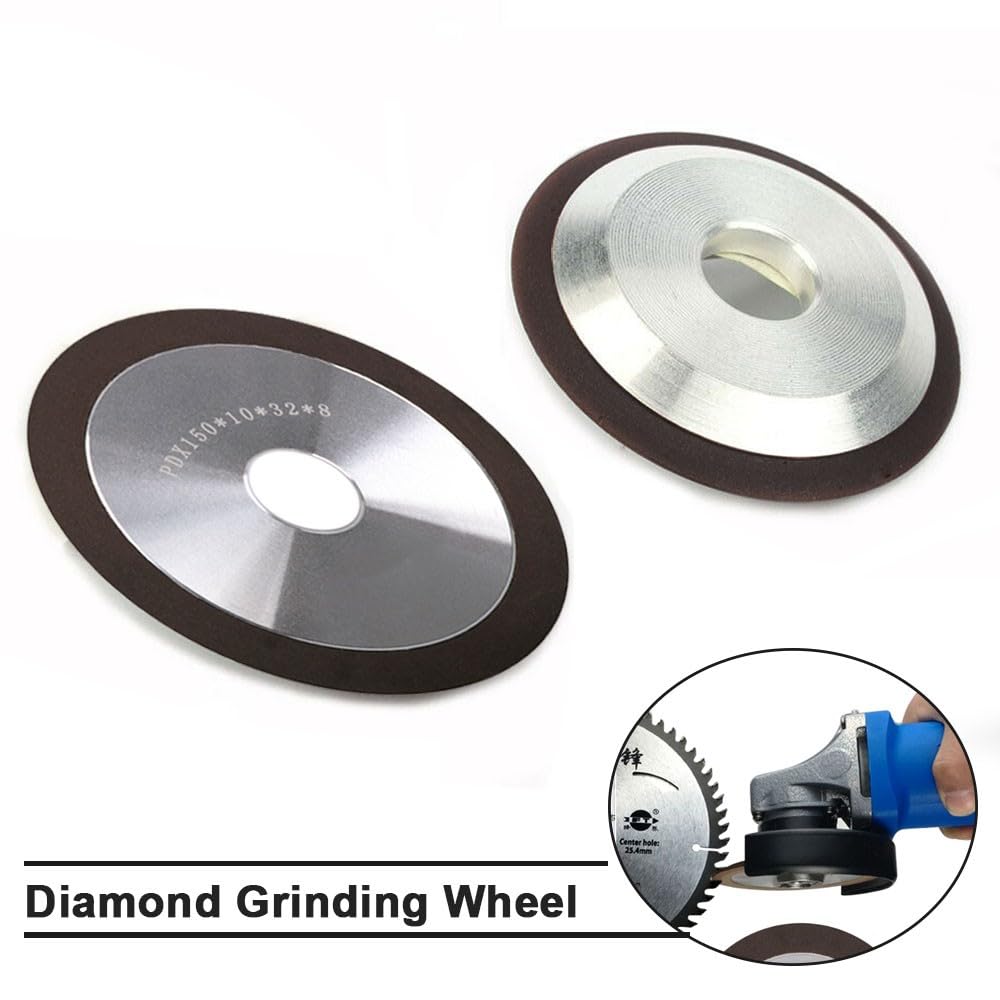 Diamond Grinding Wheel Rotary Abrasive Tool for Carbide Metal Steel Tungsten Steel Milling Cutter Tool 150Grit,125x10x32x8mm