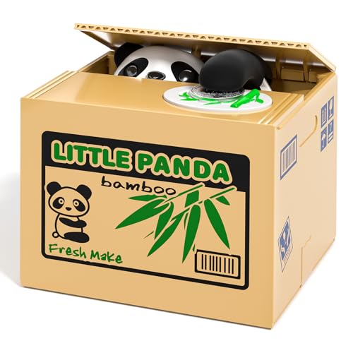 Panda Stealing Money Bank, Automatic Piggy Bank for Kids, Electronic ATM Savings Box Oddbods Toys, Birthday Halloween Christmas Hot Gifts for Toddler Boys&Girls Age 3,4,5,7,8+