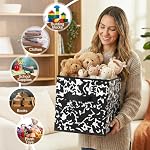 LemonRoad 6 Fabric Cube Storage Bin 11'' Classroom Bin, Black, Classic - Image 6