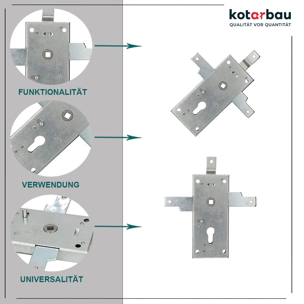KOTARBAU® Garagenschloss 60 mm Stahl Torschloss Garagentorschloss Profilzylinder für Schwingtore Tortreibriegel Torverschluss Garage Verschluss