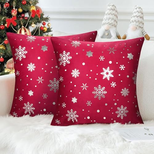 Kissenbezüge Weihnachten 40x40 cm Rot Weihnachtskissenbezug 40x40,...