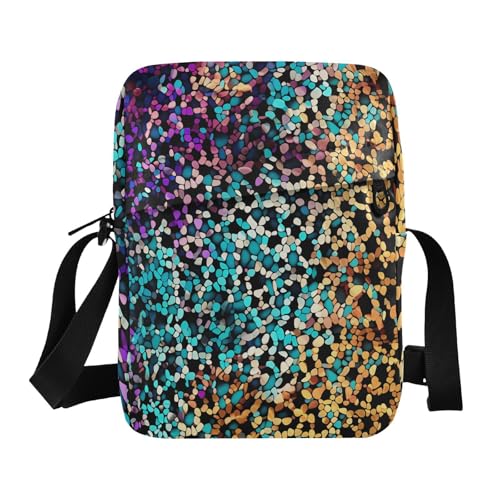 messenger bag cute Crossbody Bags For Women Lady Shoulder Handbags Adjustable Strap for Outdoor Daily Outdoor Daily- Leopard Gradient Glitter Decoration Sequins Blue Purple Yellow