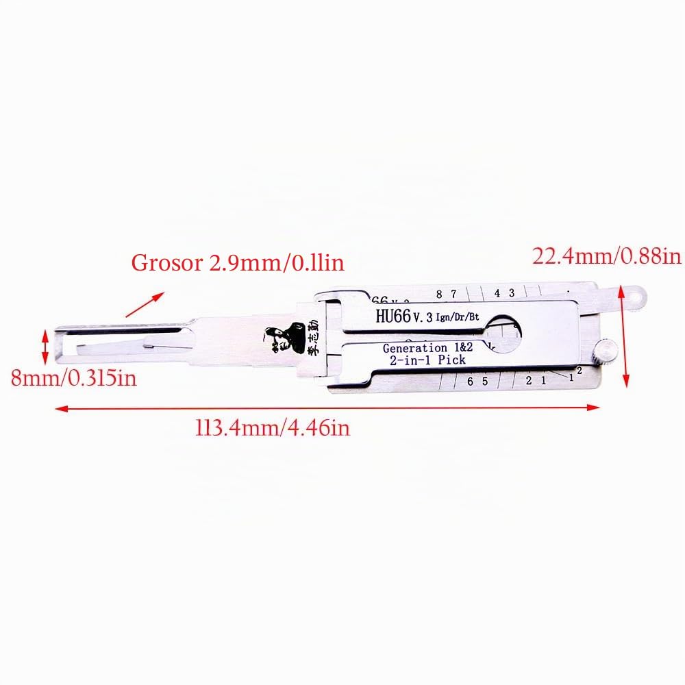 Hu66 V3 2 en 1 Pick, clé de voiture, lecteur décodeur de crochetage de serrure pour auto