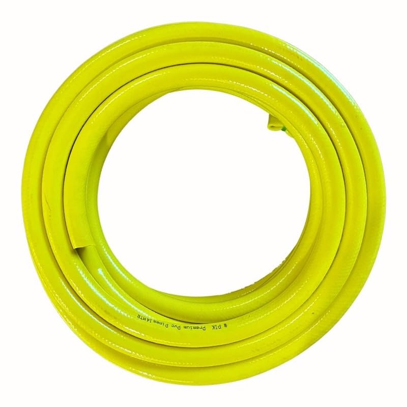 PIK Premium PVC Multipurpose Braided water Hose pipe (Heavy Duty & Strong) - Size 1 inch, 15 Meters long, Vibrant Yellow color | Lawn, outdoor use & Watering construction areas (B0CK4B8XFN) Amazon Price History, Amazon Price Tracker