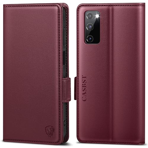 Étui en cuir premium bordeaux pour Samsung Galaxy S20 FE protégeant vos cartes