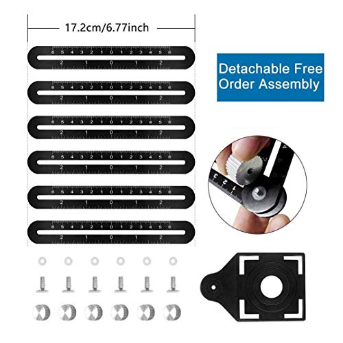 Règle de mesure multiangle, 6 Outil de mesure pliable en alliage d'aluminium, recherche d'angle universelle avec repère de forage pour les charpentiers artisanaux DIY noir