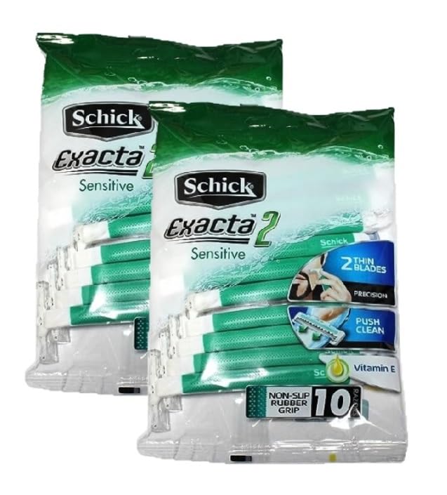 Schick Exacta2 - Afeitadora desechable sensible 20p (10 unidades x 2 unidades)