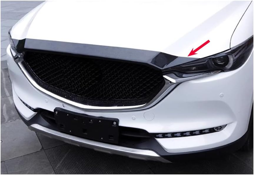 1pcs Black carbon fiber Chrome Car Front Grill Grille Cover Decorative Molding Cover Trim compatible For Mazda CX-50 CX50 2023 2024 2025