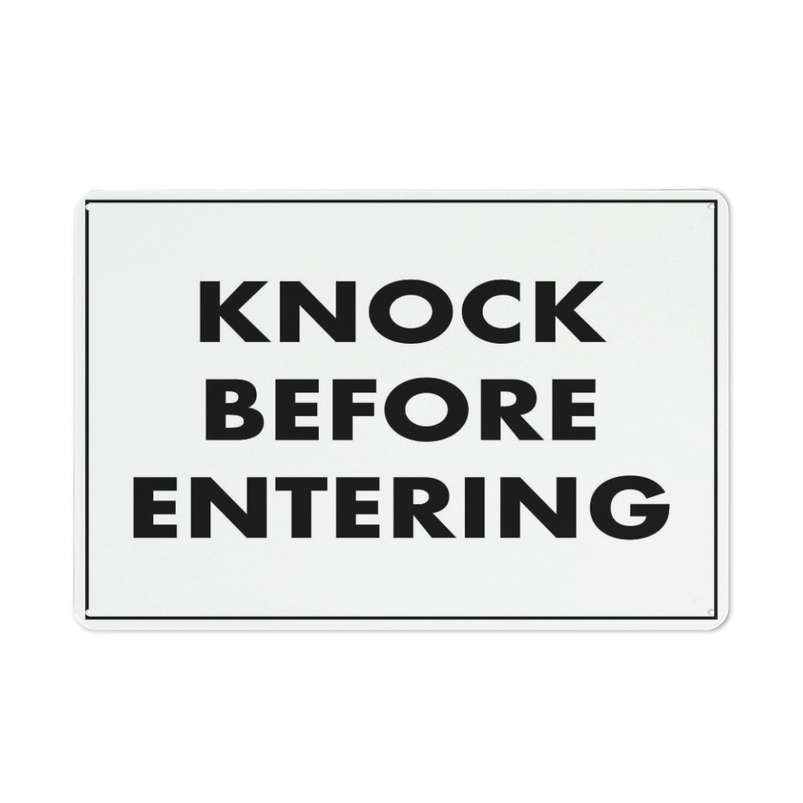 Xewazd A2042 Street Sign Metal Tin Signs Knock Before Entering Retro Vintage 8"X12" Metal Tin Sign - Wall Decor For Home Kitchen, Bar, Pub & Restaurant