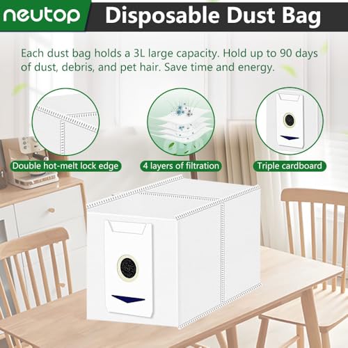 Neutop Replacement Parts Compatible with Ecovacs Deebot T30 Omni, T30 PRO Omni, T30 Max, Robot Vacuum Accessories with 1 Main Brush 4 Filter 6 Side Brush 4 Mop Pad 4 Dust Bag - Image 5