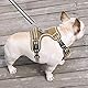 HEELE Hundegeschirr, Zugentlastung, reflektierend, Geschirr für mittelgroße Hunde, mit gepolstertem Griff, 1 Schnalle am rechten Halsband, leicht an- und auszuziehen, Braun, M