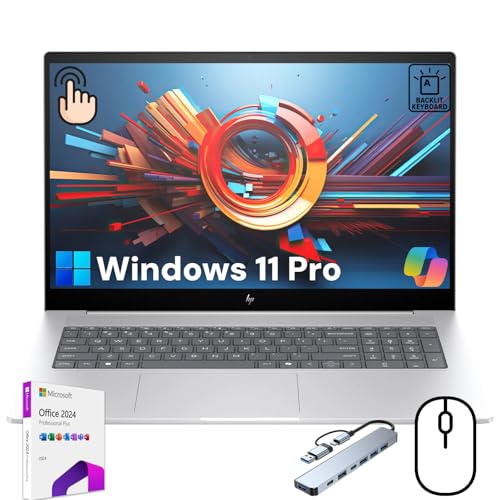 HP Envy 17 Laptop for Business - 17.3" FHD Touch Screen - Intel 12-Core Ultra 7-155H - Intel Arc Graphics - Backlitkeypad - Wi-Fi 7-64GB DDR5 + 2TB SSD - Windows 11 Pro + Microsoft Office 2024