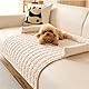 AQCQDQ Hundedecke Sofa, Bettschlange Hundedecke Sofa mit Rand, Hundedecke Katzendecke Waschbar, rutschfest Hundekissen, für Boden, Bett, Sofa, Auto Kofferraum (Beige,75 * 75 cm)