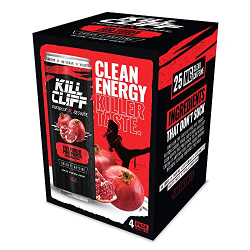 KILL CLIFF Energy & Recovery Drink | Electrolytes & B Vitamins | Natural, Clean Energy Drink | Zero Sugar | Keto, 12 Fl Oz (Pack of 4)