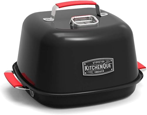 Charcoal Companion CC4132 KitchenQue - Ahumador para estufa de interior, 13.5 x 12.5 x 9.5 pulgadas, color negro