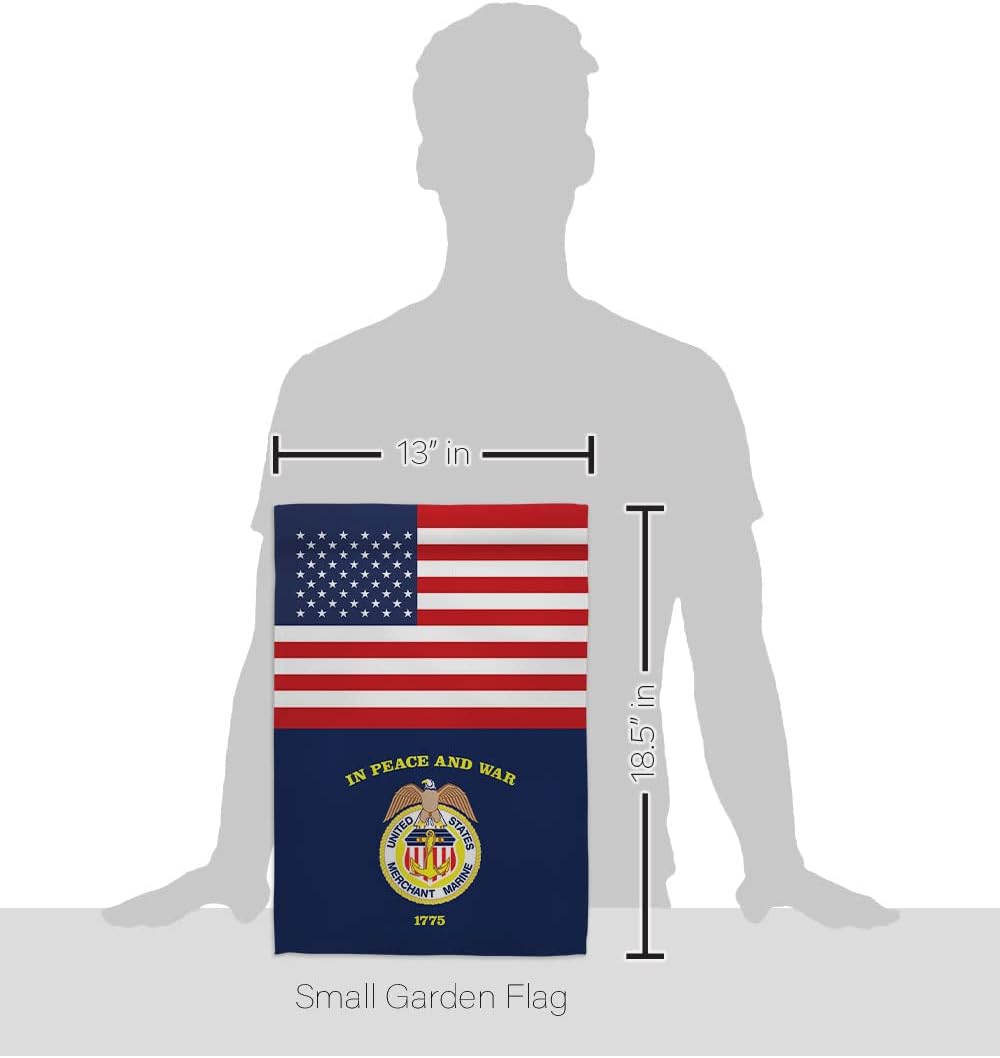 US Merchant Marine Garden Flag - Armed Forces Corps USMC Semper Fi United State American Military Veteran Retire Official - House Banner Small Yard Gift Double-Sided Made in USA 13 X 18.5