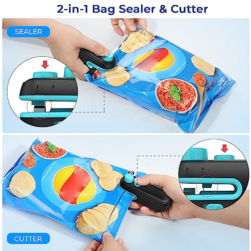 Compare Mini Bag Sealer, 2 in 1 Chip Bag Sealer Heat Seal with Cutter