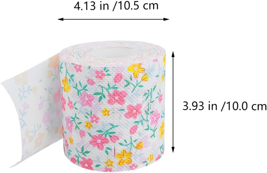 Jojofuny Floral Party Toilet Tissue, 2 Rolls - Novelty Flower Fake Money Toilet Paper for Home, Office, Restaurant, Hotel, Travel