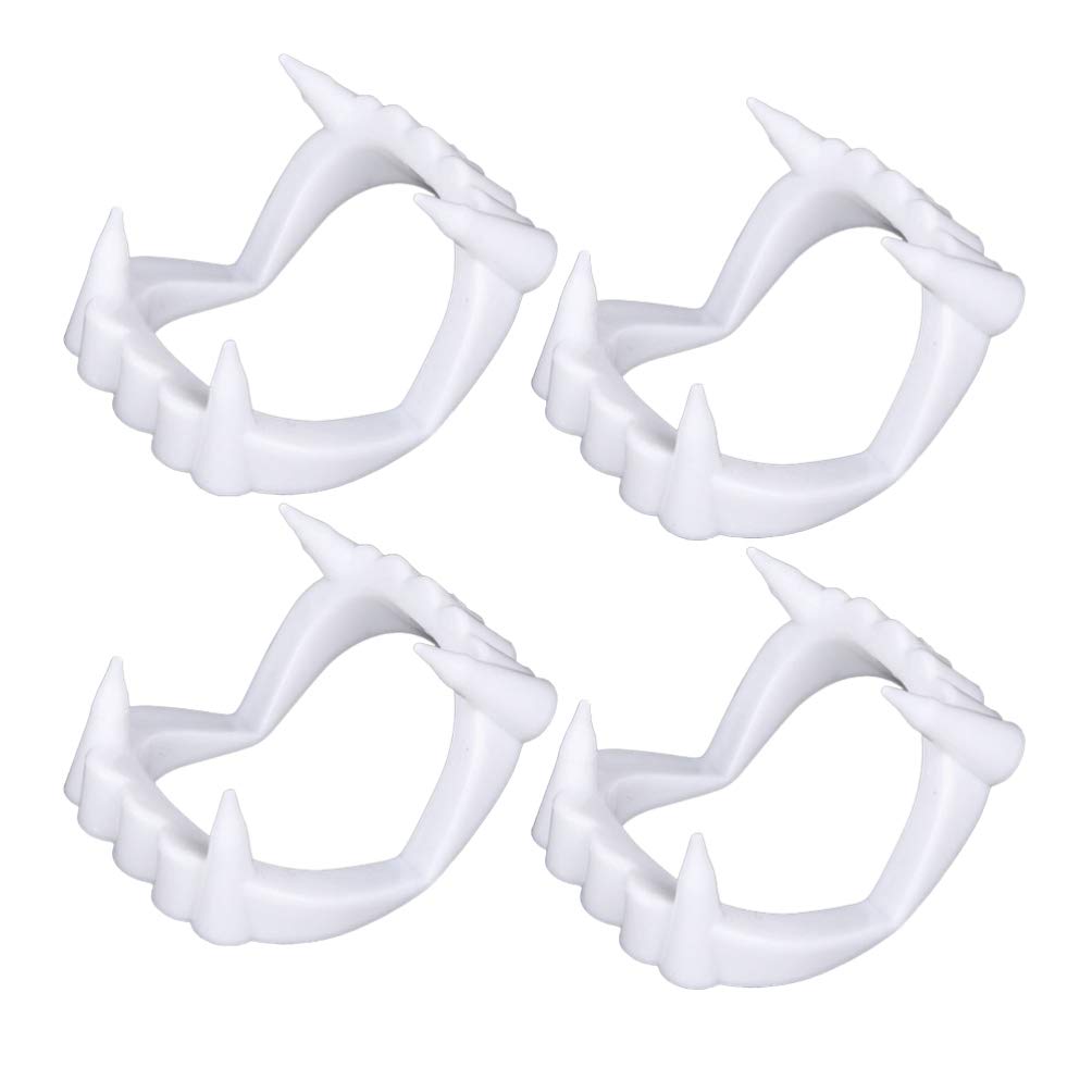 Toyvian 4pcs Cosplay Vampire Teeth Fangs Dentures Halloween Party Cosplay Props