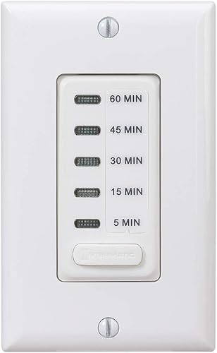 Temporizador electrónico con autoapagado, cuenta regresiva, empotrado en pared, EI200 5101530 minutos, marfil, de Intermatic, EI205W