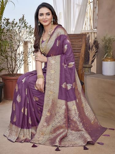 Image of Satrani Women's Jacquard Silk Blend Saree