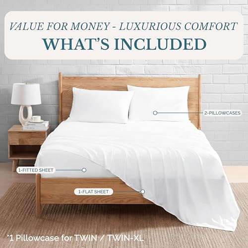 Casa Platino Queen Size Sheet Set, Brushed Microfiber Bedding with 15” Deep Pockets, Pre-Washed for Soft Touch, Cozy and Airy Feel, Lightweight Queen Bed Sheet Set for Year-Round Use – White - image 4