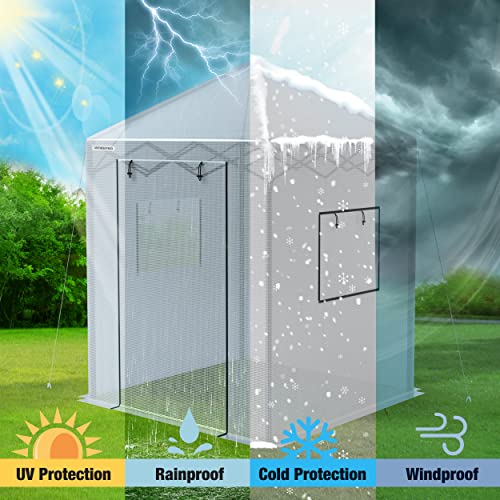 Image of WORKPRO 94 inch x70 inch x98 inch Pop-up Greenhouse for Outdoors