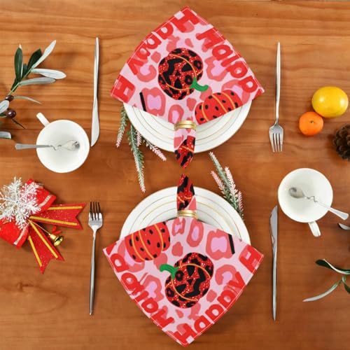 Décorations d'Halloween : serviettes de table léopard paillettes rouges pour buffet