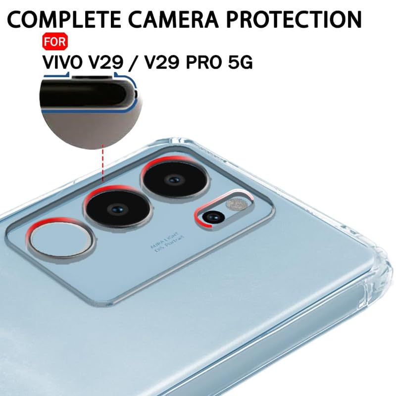 Image of Case Creation Brand - Mobile Cover for Vivo V29 Pro (Soft & Flexible Back Case), Transparent