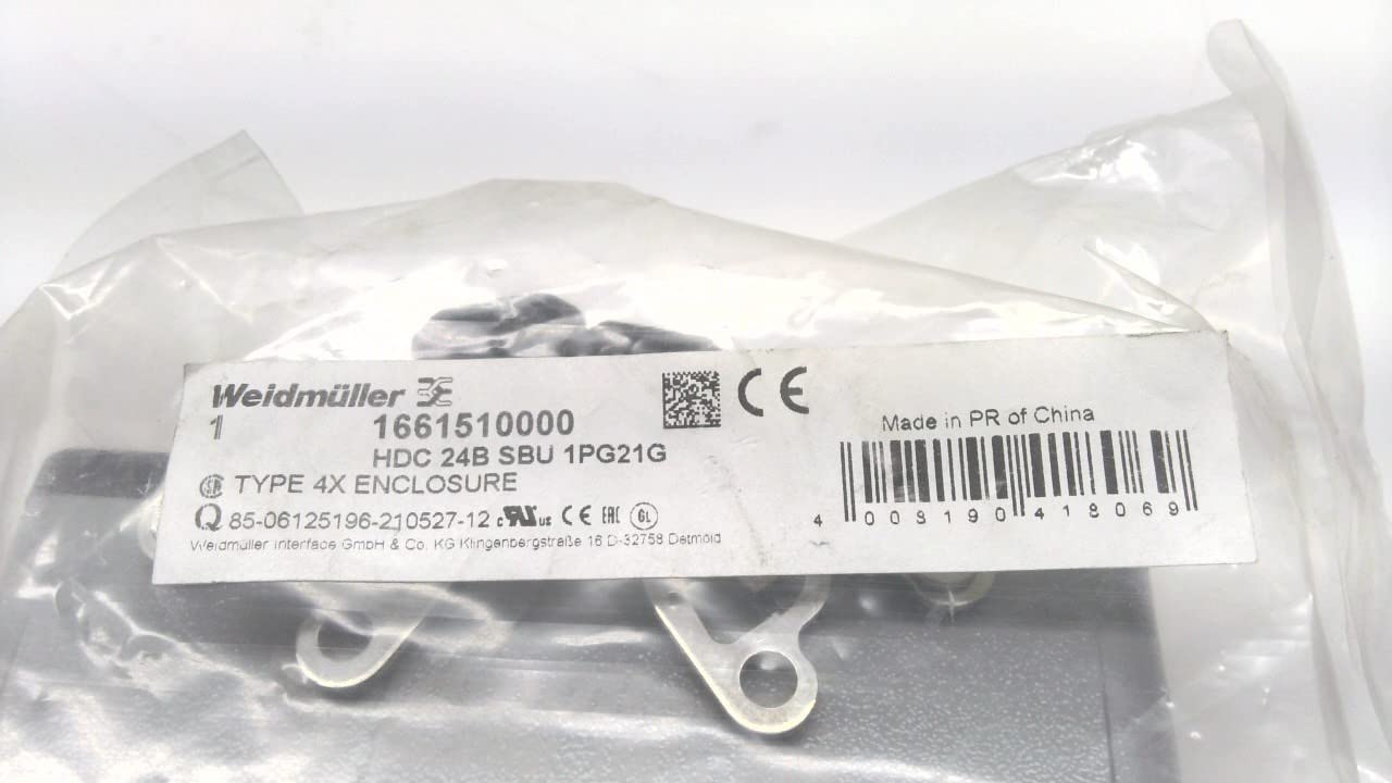 Weidmuller 1661510000, Base Housing Connector, Hdc 24B Sbu 1Pg21g 1661510000