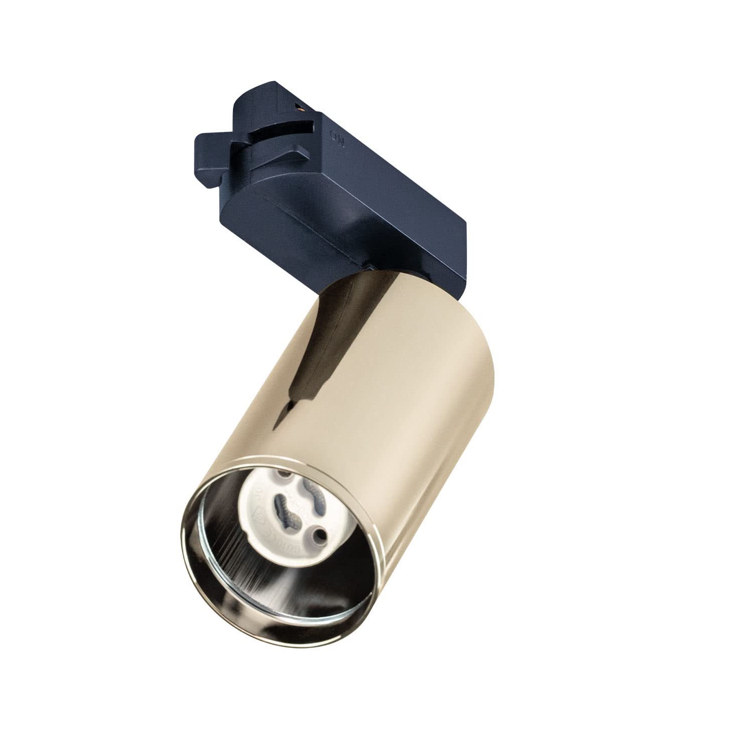 Popp Foco Portalámparas Carril en Monofásico para GU10 Dorado (Bombilla no incluida) Iluminación Orientable en Rieles de Techo Interior (5 unidad, Dorado)