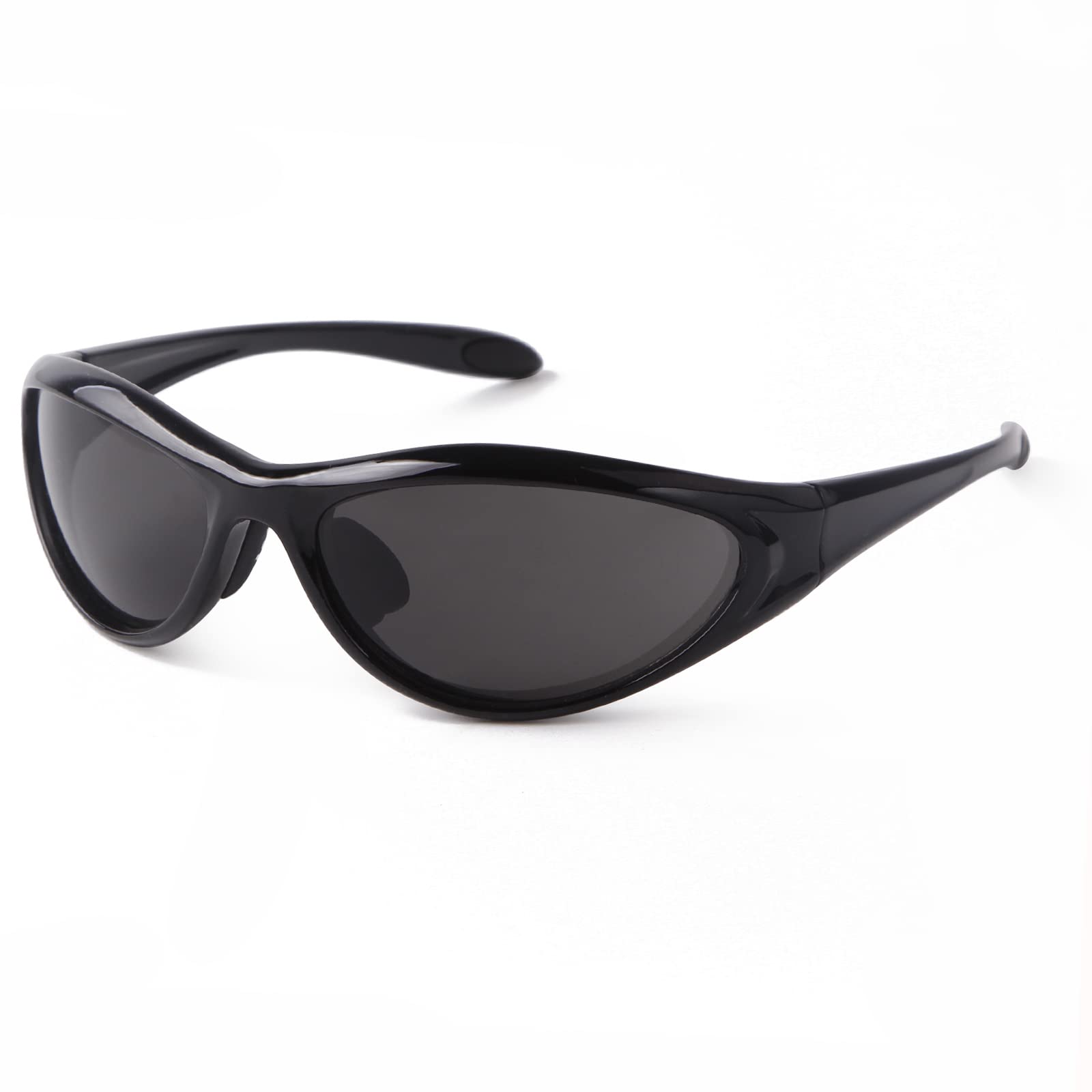 ADE WU Trendy Y2K Rave Sunglasses Wrap Around Sporty Sun Glasses Goggles | Wraparound Shield Shades, Lightweight ,Anti Slip ,Comfotable fit Cycling Running Concert Party Favors
