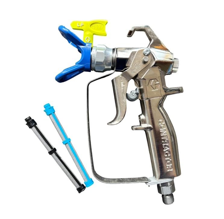 Kit Contractor E Pistolet Airless pour Peinture + (Accessoire :Support buse buse Jaune LP 517 Filtre de Pistolet, 100 Mailles et 60 Mailles.)