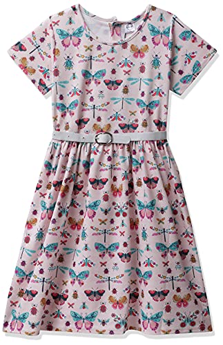 Image of Gubbarey Girl's Cotton Blend Fit and Flare Knee-Length Casual Dress (DRG2021 2020 Peach 9-10Y)