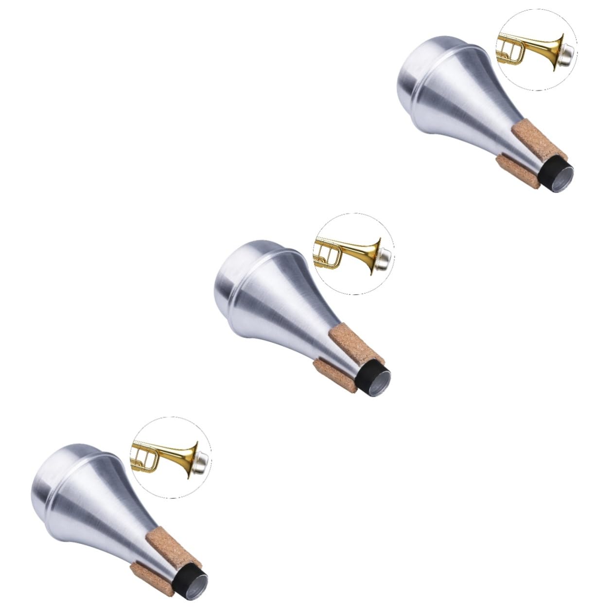SUPVOX Tromba Muta Con Silenziatore Da Pratica 3 Pezzi