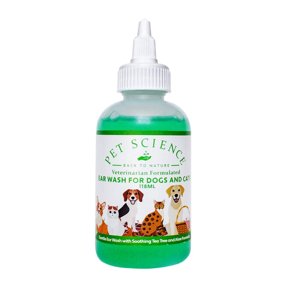 Pet ScienceEar Wash for Dogs and Cats, Cleans and Disinfects Reducing Scratching (118 ml)