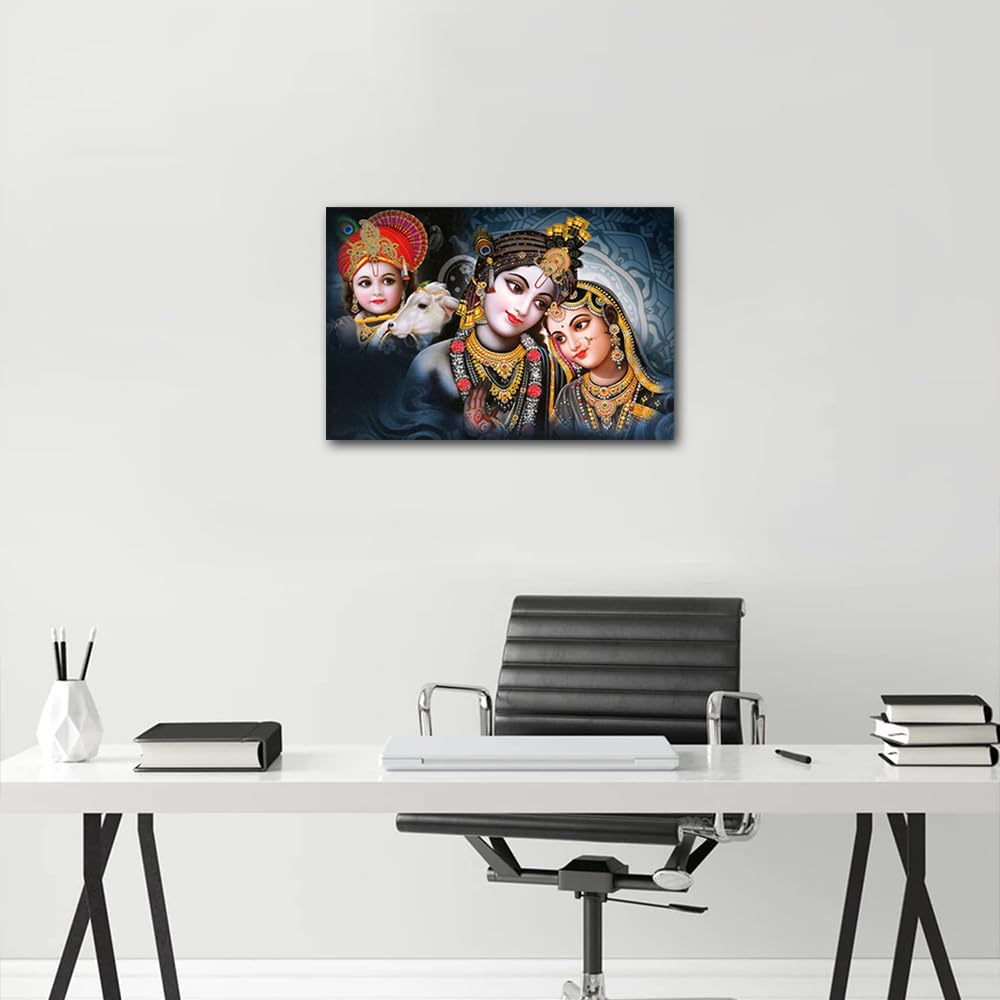 TISHIRON Lord Ganesha Pictures Wall Art Ganesha Hindu God HD Pictures Paintings for Living Room 1 Panel Canvas Artwork House Modern Decor Giclee Framed Ready to Hang Posters and Prints 18x12in - Image 3