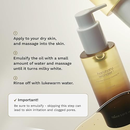 Miniatura 5 de HARUHARU Wonder Aceite limpiador de humedad de arroz negro y gel limpiador suave 5.5 Set de doble limpieza