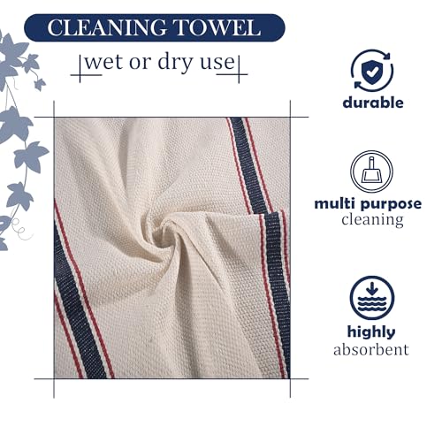 Image of Kuber Industries 24 Pcs Set Cotton Pocha Cloth for Floor Cleaning | 20x20 Inch Reusable & Washable Kitchen Duster Cloth for Home Cleaning | Absorbent Dusting Mop for Dry & Wet Use | White Waffle