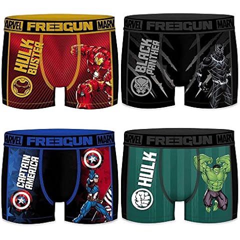 Freegun - Juego de 4 bóxers para niño Marvel Avengers AKTIV Sport Pack Marvel 01 10-12 años Cover