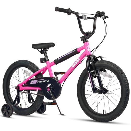 AVASTA(アバスタ)Gemini子供用BMX自転車14・16・18インチ（幅：2.4インチ）かっこいい街乗りキッズバイク 3歳～10歳 幼児小児小学生低学年 男の子女の子 こども乗り練習 キックスタンド 取り外し可能補助輪 高さ調節可能柔らかいサドル 前後輪ブレーキ付き 多色展開