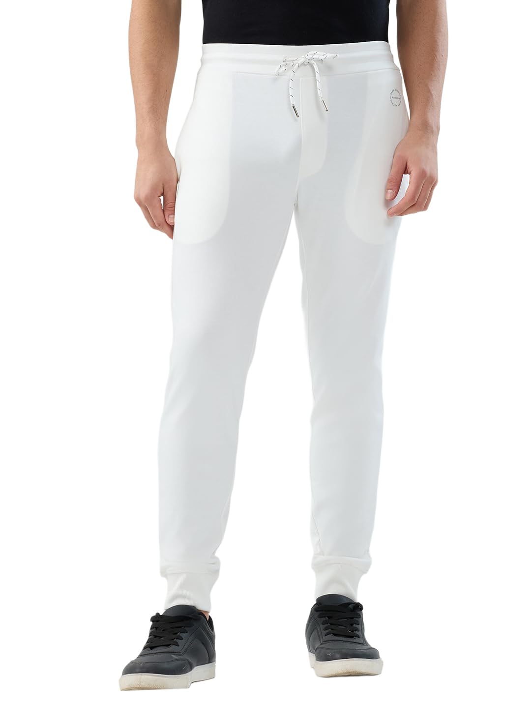 park avenue Men Slim Fit Solid Pattern Cotton Blend Flat Front Casual Joggers-picture-16
