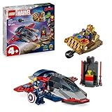 LEGO ǀ Marvel Capitan America Contro Thanos - Giocattolo Avengers con Aereo e 2 Minifigure con Accessori Incluso lo Scudo di Cap - Regalo da Supereroi per Bambini da 4 Anni in su - 76319