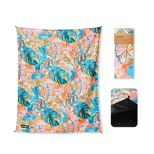 Nomadix Festival Blanket - Perfect for Picnics Camping & Lawn Seating - Plush Top & Water Resistant Base - Made with Post Consumer Recycled Materials - Jungle - 60x72