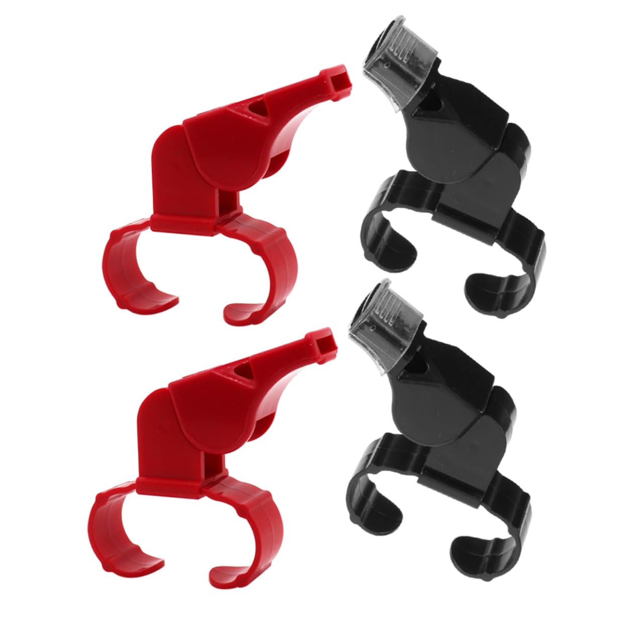 HANABASS 4pcs Referee Soccer Whistle Ring Dual Tone Sound for Basketball Practice Emergency Travel Hand Whistle