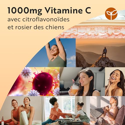 Vitamine C 1000mg - Cure de 6 Mois, 180 Comprimés Vegan - Contribue à réduire la Fatigue, au Fonctionnement Normal du Système Immunitaire et à la Formation de Collagene - Vitamin C - Nutravita – Image 4